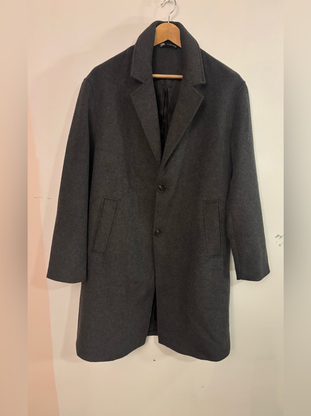 Zara Wool-Blend Coat Gray Men’s Size L